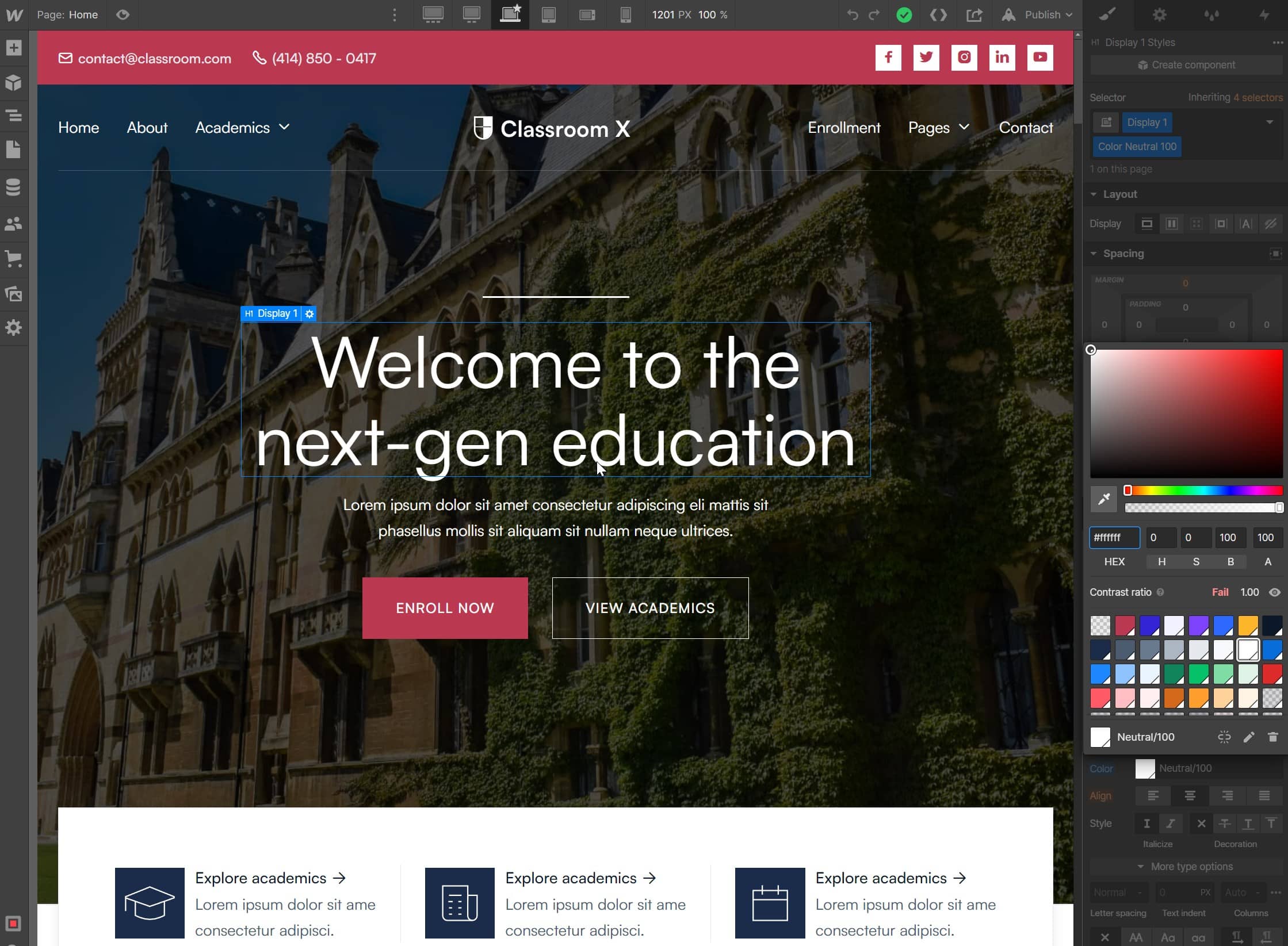 Color - Classroom X Webflow Template